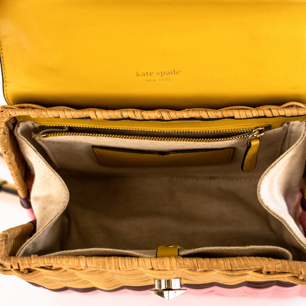 Kate Spade New York Romy Wicker Leather Trim Medium Top Handle Bag $358 - Picture 15 of 15